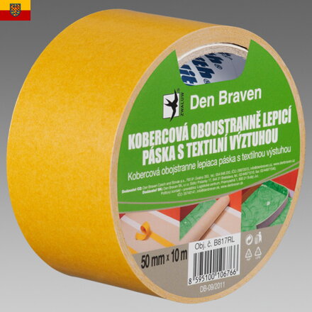 Kobercová oboustranně lepicí páska s textilní výztuhou šíře 50mm / délka 10m