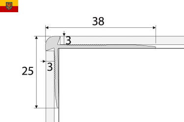 Schodový profil AC28 pro podlahy tl. 3mm délka 270 cm