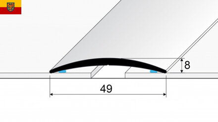 Přechodový profil oblý samolepicí 49mm dekor kov 93cm