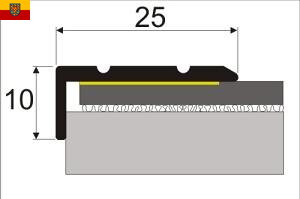 Schodová hrana samolepicí 25x10mm dekor kov 270 cm