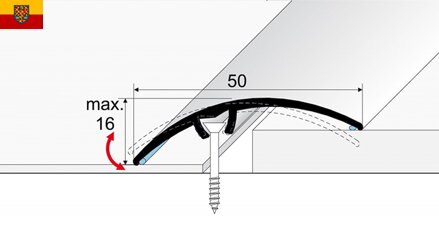 Přechodová lišta s trny 50mm dekor dřevo 93 cm Effector