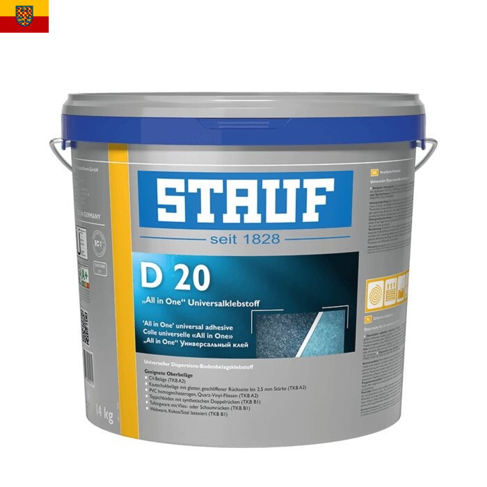 STAUF D 20 Disperzní lepidlo na všechny elastické podlahoviny i LVT šedá, 14 kg STAUF D 20 Disperzní lepidlo na všechny elastické podlahoviny i LVT šedá, 14 kg