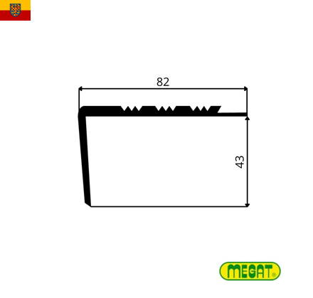 Schodová hrana PVC MEGAT 032 délka 1,2m