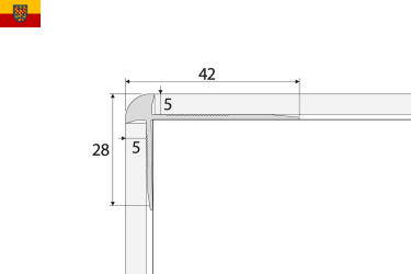Schodový profil AC29 pro podlahy tl. 5mm délka 270 cm