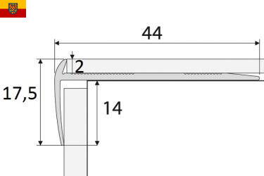 Schodový profil AC25 pro podlahy tl. 2mm délka 270 cm
