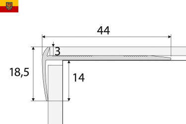 Schodový profil AC26 pro podlahy tl. 3mm délka 270 cm