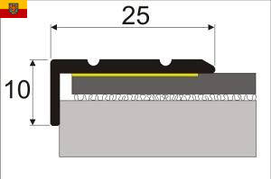 Schodová hrana samolepicí 25x10mm dekor kov 120 cm