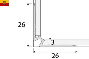 Schodový profil vnitřní PRINZ pro podlahy tl. 3mm délka 250 cm